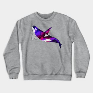 Orca with galaxy in watercolor Crewneck Sweatshirt